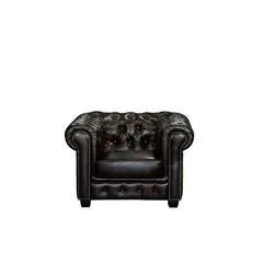 Z.E9574,1 CHESTERFIELD T-689 πολυθρόνα Δέρμα Καφέ