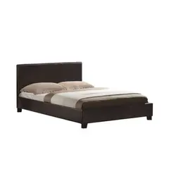 Z.E8055 WILTON Κρεβάτι διπλό Ξύλο/PU Σκούρο Καφέ Gloss 150x200cm