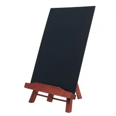 Επιτραπέζος Πίνακας 22 x 36 cm, μαύρος με βάση σε χρώμα ερυθρόξυλο. 28843/ MA4