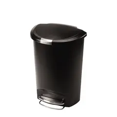 Κάδος απορριμμάτων 50L ημικυλινδρικός πλαστικός με πεντάλ, απαλό κλείσιμο, μαύρος.48x35,5x67,3cm Simple Human. 27974/ CW1