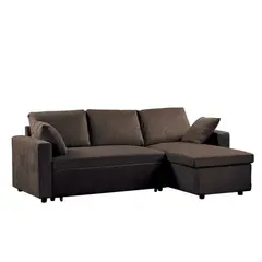 Z.E9586,1 MONTREAL Καναπές Κρεβάτι Γωνία Microfiber Σκ.Καφέ/Αναστρέψιμο