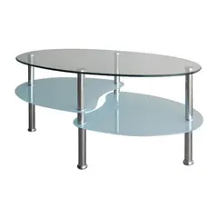 Z.EM9552 CORSICA τραπεζάκι σαλονιού Inox/Γυαλί 90x50x44 cm