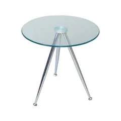 Z.EM938 MABEL βοηθητικό τραπεζάκι Χρώμιο/Γυαλί