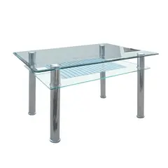 Z.EM701 VERON τραπέζι Inox/Γυαλί 90x60x75cm