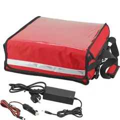 Θερμόσακος για πίτσες με θερμαινόμενη πλάκα, 40x40x15cm, κόκκινος. 30204/ HTB