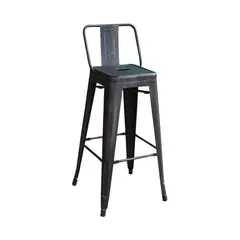 Z.E5199,10 RELIX σκαμπώ BAR Με Πλάτη Μεταλλικό Antique Black 43x43x76/100cm