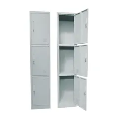 Z.E6006,1 LOCKER 3 θέσεων μεταλλικό γκρι 38x45x185 cm