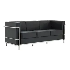 Z.E947,32 GENOVA καναπές 3θέσιος inox-pu μαύρο 188x73x71cm
