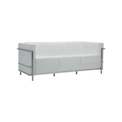 Z.E947,31 GENOVA καναπές 3θέσιος inox-pu άσπρο 188x73x71cm