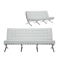 Z.E968,31 BARCELONA καναπές 3θέσιος PU άσπρο 184x83x84cm