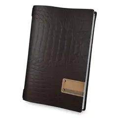 Menu δερμάτινο, καφέ με 2 διαφάνειες για 8 σελίδες A4 21x29.7cm. FCA44ZE