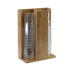 Θήκη 2 Θέσεων για Ποτήρια, Bamboo, 21x11x30cm. 33244/ S01
