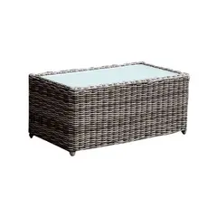 Z.E6734,4 ARIZONA τραπεζάκι σαλονιού 4mmHalfRound wicker σε γκρι/καφέ χρώμα 100x50x45cm