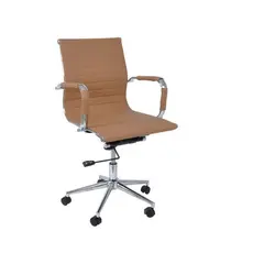 Z.EO268,2 Πολυθρόνα γραφείου PU σε μπεζ χρώμα 54x59x95/105cm