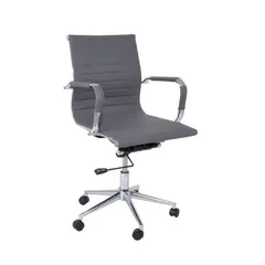 Z.EO268,3 πολυθρόνα γραφείου PU σε γκρι χρώμα 54x59x95/105cm