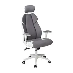 Πολυθρόνα διευθυντή σε microfiber γκρι/PU λευκό χρώμα Z.EO587,2