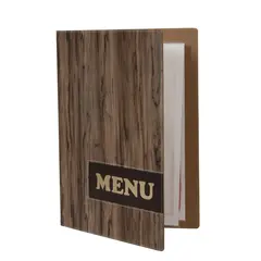 Κατάλογος MENU A4 PAISLEY για Εστιατόρια / cafe 24x34cm, σχέδιο ξύλου. 16630/ DRA4