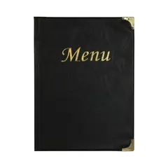 Κατάλογος MENU BASIC A4 για Εστιατόρια / cafe 24x34cm, μαύρος. 16633/ BRA4
