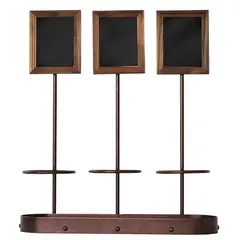 Βάση 3 μπουκαλιών κρασιού με ταμπελάκια, 38x45cm. 16691/ WR3