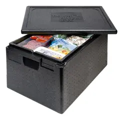 Ισοθερμικό κιβώτιο EPP, για GN1/1, 60x40x40cm, 61LT, μαύρο, THERMOBOX Germany. 34233/ 0063