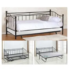 Z.E8043,1 MARIN Daybed μονό κρεβάτι επεκτεινόμενο Μέταλλικό μαύρο