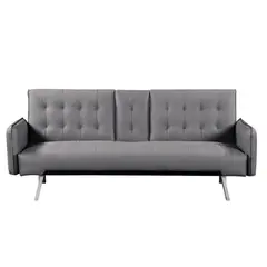 Z.E9681,1 WELLS Καναπές/Κρεβάτι PU Γκρι 188x82x80cm