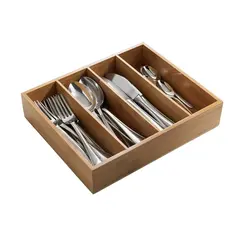 Βάση για Μαχαιροπίρουνα, 4 Θέσεων, από Bamboo, 29x27.5x6cm. 089