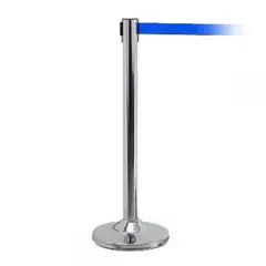 Διαχωριστικό κολωνάκι ασημί με ιμάντα μπλέ 2 μέτρων. LG-L/S
