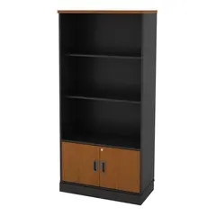 Z.EO124,7New ΒΙΒΛΙΟΘΗΚΗ-Α Dark Grey/Cherry 80x40x172cm