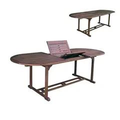 Z.E20212,9 GARDEN τραπέζι επεκτεινόμενο Oval Ξύλο Acacia 180/240x90x74cm