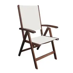 Z.E20121,9 CRICKET πολυθρόνα 5-Θέσεων Ξύλο Acacia/Textilene Άσπρο 58x70x105cm