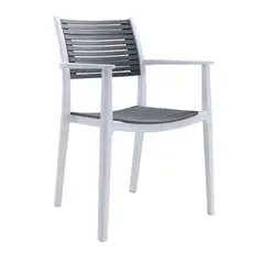Z.E350,12 AKRON πολυθρόνα PP Άσπρο/Γκρι 58x54x86cm