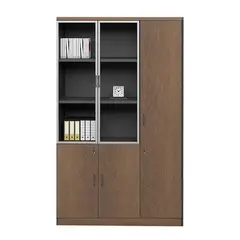 Z.EO967R PROLINE Ντουλάπα/Βιβλιοθήκη Δεξιά Σκούρο Καρυδί/Μαύρο 120x40x200cm