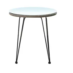 Z.E244,T SALSA τραπέζι μεταλλικό wicker σε χρώμα φυσικό 52x53cm