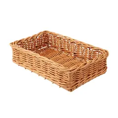 Ψωμιέρα Rattan τετράγωνη 40 x 25 x 10 cm, Υψηλής Αντοχής, πολυπροπυλενίου. 4085V