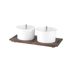 Organiser Buffet με 2x2.5 lt δοχεία, διάφανα καπάκια και βάση από οξιά. 01-225