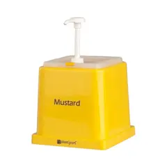 Δοχείο πλαστικό ABS, με 1 αντλία, για μουστάρδα. Δοχείο: 22x22x22cm (+Y12cm αντλία) HD-01