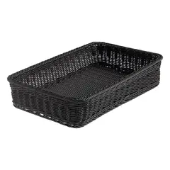 Καλάθι Τροφίμων Vanity G1/1, Rattan, χρώμα Μαύρο, 53x32.5x10cm. 565.Z