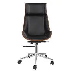 Z.EO537,1 BF9850 Πολυθρόνα Διευθυντή Καρυδί /Pu Μαύρο 65x66x112/120cm