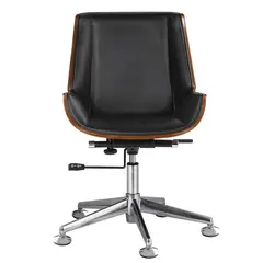 Z.EΟ539,1 BF9860V Πολυθρόνα Επισκέπτη Καρυδί /Pu Μαύρο 65x66x87 /95cm