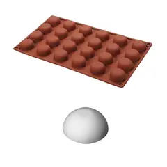 Φόρμα σιλικόνης 17.5x30cm, 24 semisfere φ30x15Υmm, 10ml. 004