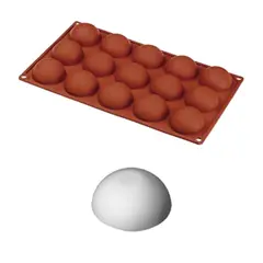 Φόρμα σιλικόνης 17.5x30cm, 15 semisfere φ50x25Υmm, 20ml. HF03008