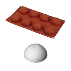 Φόρμα σιλικόνης 17.5x30cm, 8 semisfere φ60x30Υmm, 30ml. HF03010