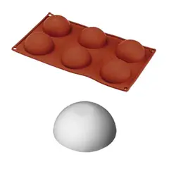 Φόρμα σιλικόνης 17.5x30cm, 6 semisfere φ70x35Υmm, 60ml. 3012