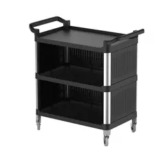 Καρότσι αλουμινίου με 3 πλαστικά ράφια 80x50x97Υcm, κλειστή πλάτη. K-102