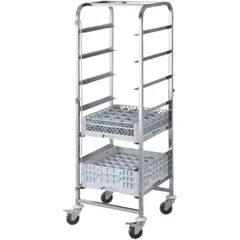 Ανοξείδωτο καρότσι συλλογής καλαθιών πλυντηρίου, με 7 ράφια, 560x510xH1700. DWR-7