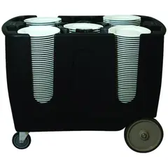 Ρυθμιζόμενο τρόλεϊ μεταφοράς πιάτων, 6 χωρισμάτων, 110x71x80cm. 6/BLACK