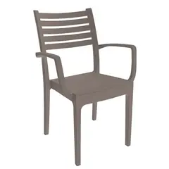 Z.E339,4 OLIMPIA Πολυθρόνα Στοιβαζόμενη Πλαστική Tortora 54x52x86cm