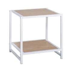 Z.E8012,2 ATOS κομοδίνο Άσπρο /Mdf Φυσικό 48x44x50cm