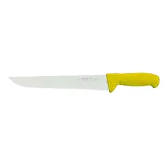 Μαχαίρι Χασάπη με Δόντια 36cm, Σειρά Ergonomic, Κίτρινο. VALGOBBIA Ιταλίας FRS36 /YE